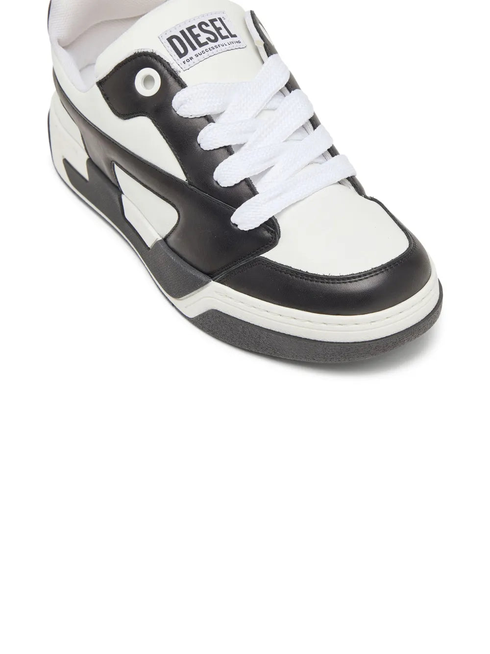 Exclusive Diesel S-D-Ollie Low Sneakers — White / Black — Size US M 10.5 - US W 12 — Side View