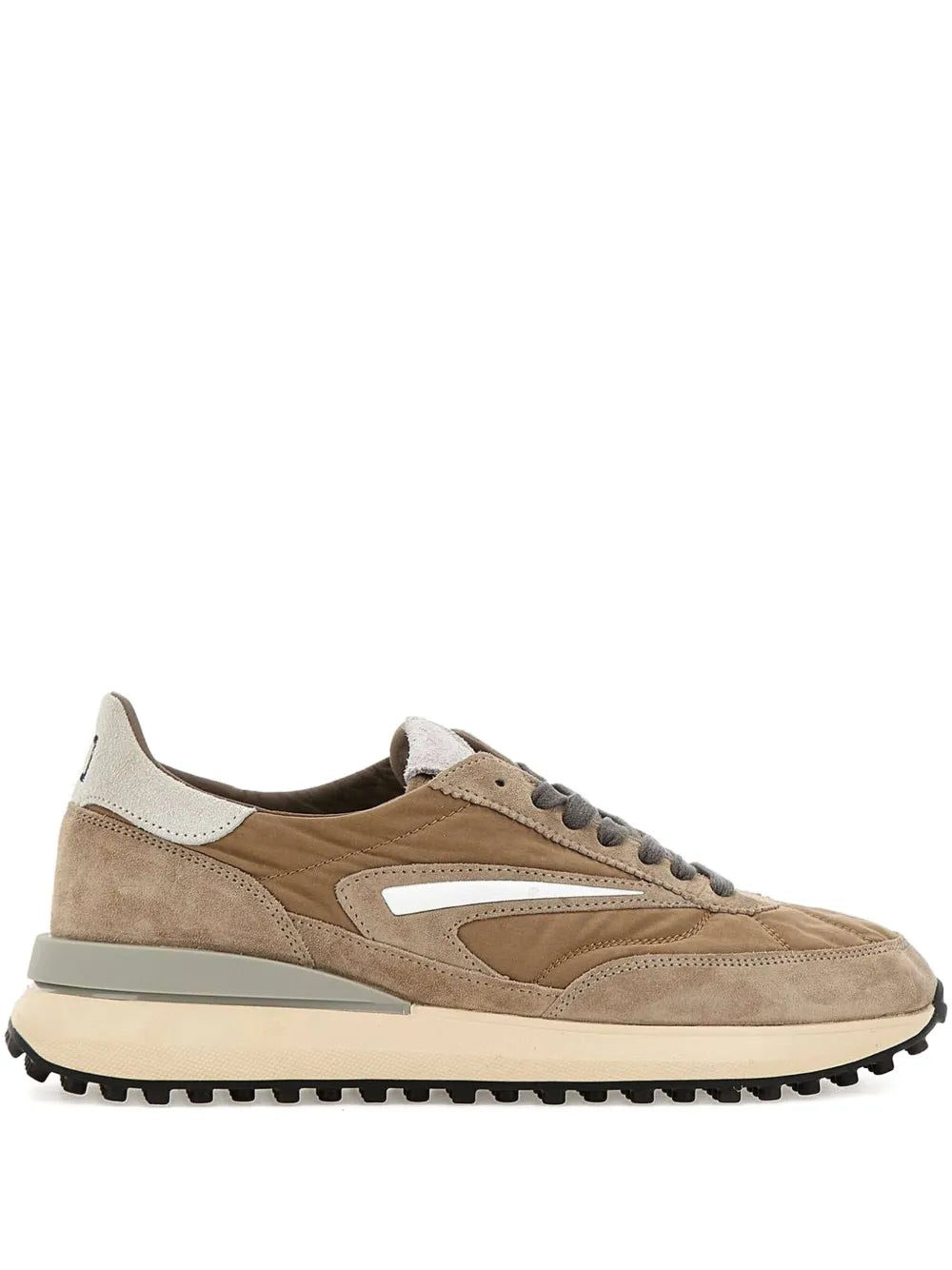 Exclusive D.A.T.E. Athleta Touch Suede Nylon Sneakers — Brown — Size US M 9.5 - US W 11 — Front View