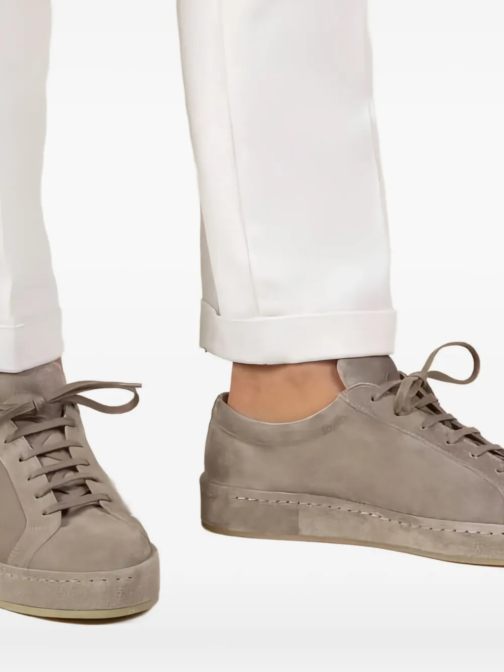 Exclusive Aur ien Voyager Suede Sneakers — Light Grey — Size US M 11.5 - US W 13 — Top View