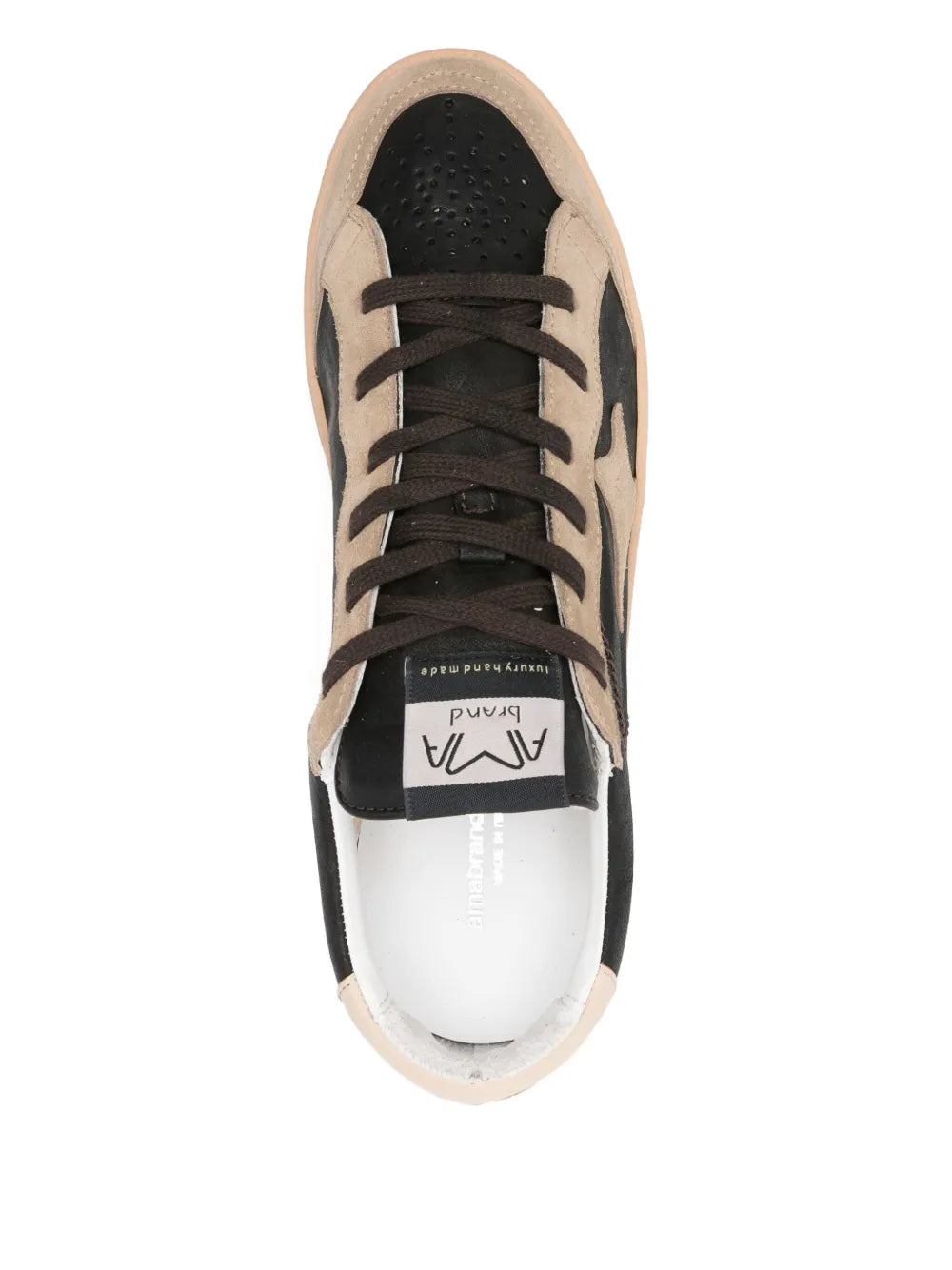 Exclusive Ama Brand Panelled Sneakers — Black — Size US M 11.5 - US W 13 — Top View