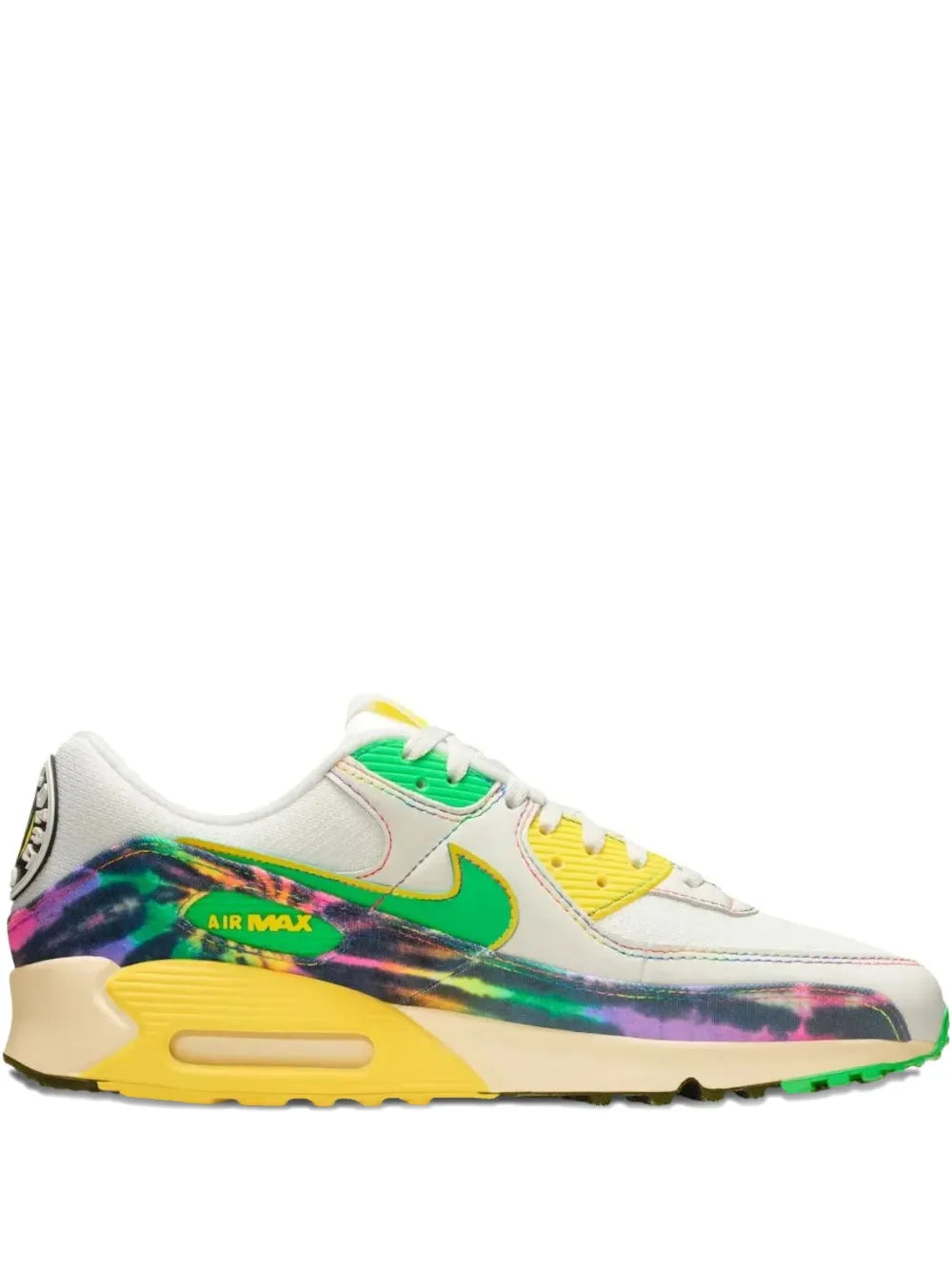 Exclusive Nike X Oregon Ducks X The Grateful Dead Air Max 90 Low-Top Sneakers — Off-White — Size US M 11.5 - US W 13 — Front View