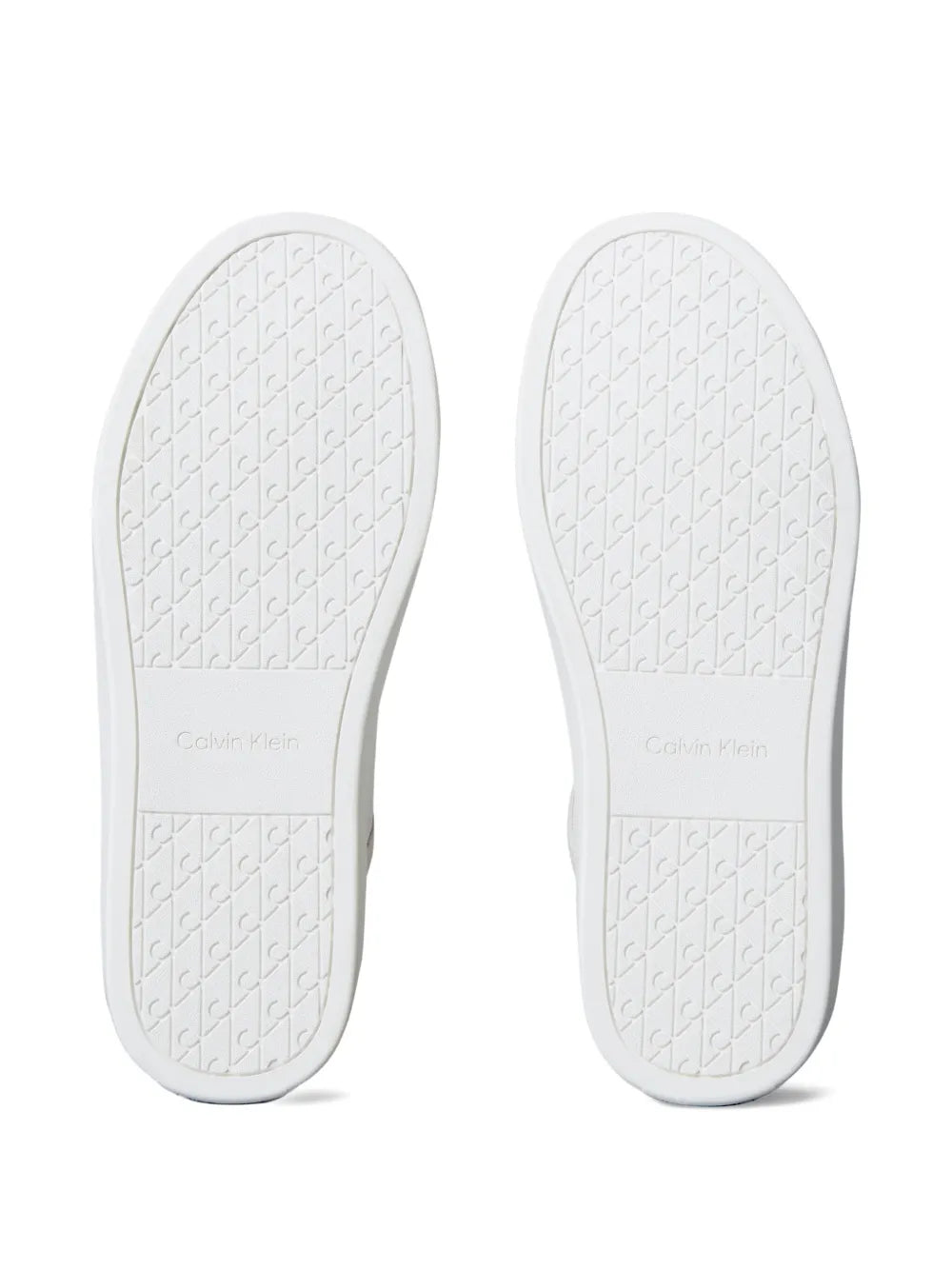Exclusive Calvin Klein Leather Panel Sneakers — White — Size US M 7.5 - US W 9 — Top View
