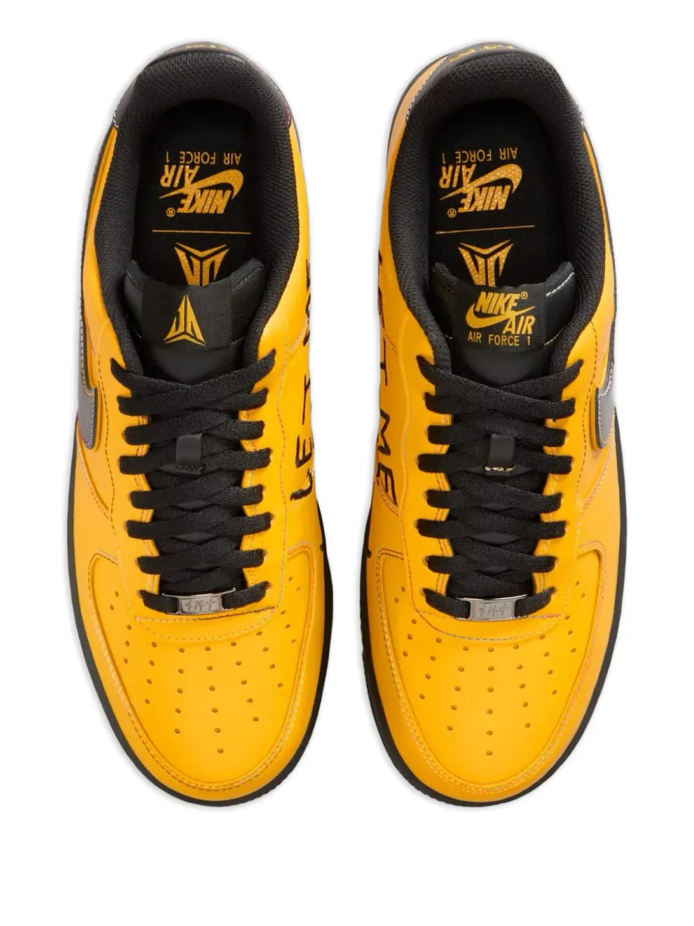 Exclusive Nike X Ja Morant Sundial Air Force 1 Low-Top Sneakers — Yellow — Size US M 3.5 - US W 5 — Side View