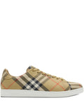 Exclusive Burberry Check-Pattern Sneakers — Beige — Size US M 9.5 - US W 11 — Front View