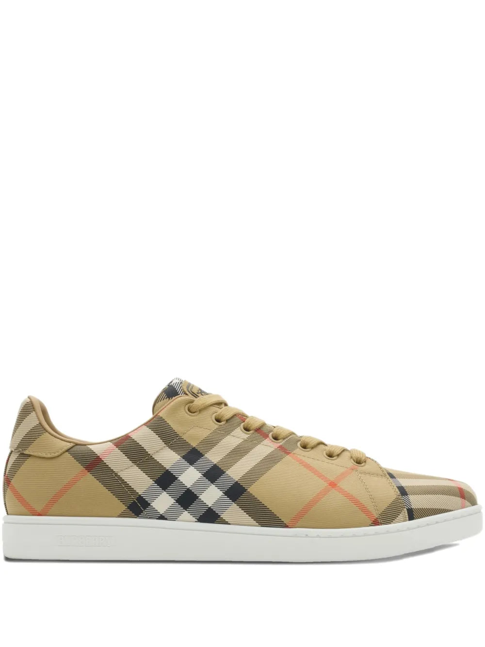 Exclusive Burberry Check-Pattern Sneakers — Beige — Size US M 9.5 - US W 11 — Front View