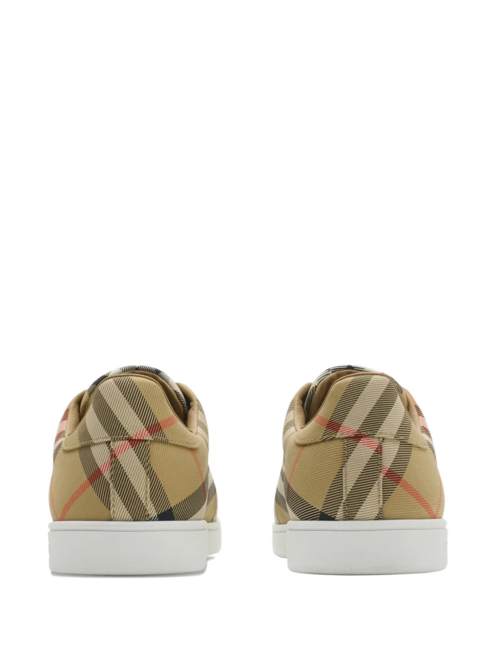 Exclusive Burberry Check-Pattern Sneakers — Beige — Size US M 9.5 - US W 11 — Side View