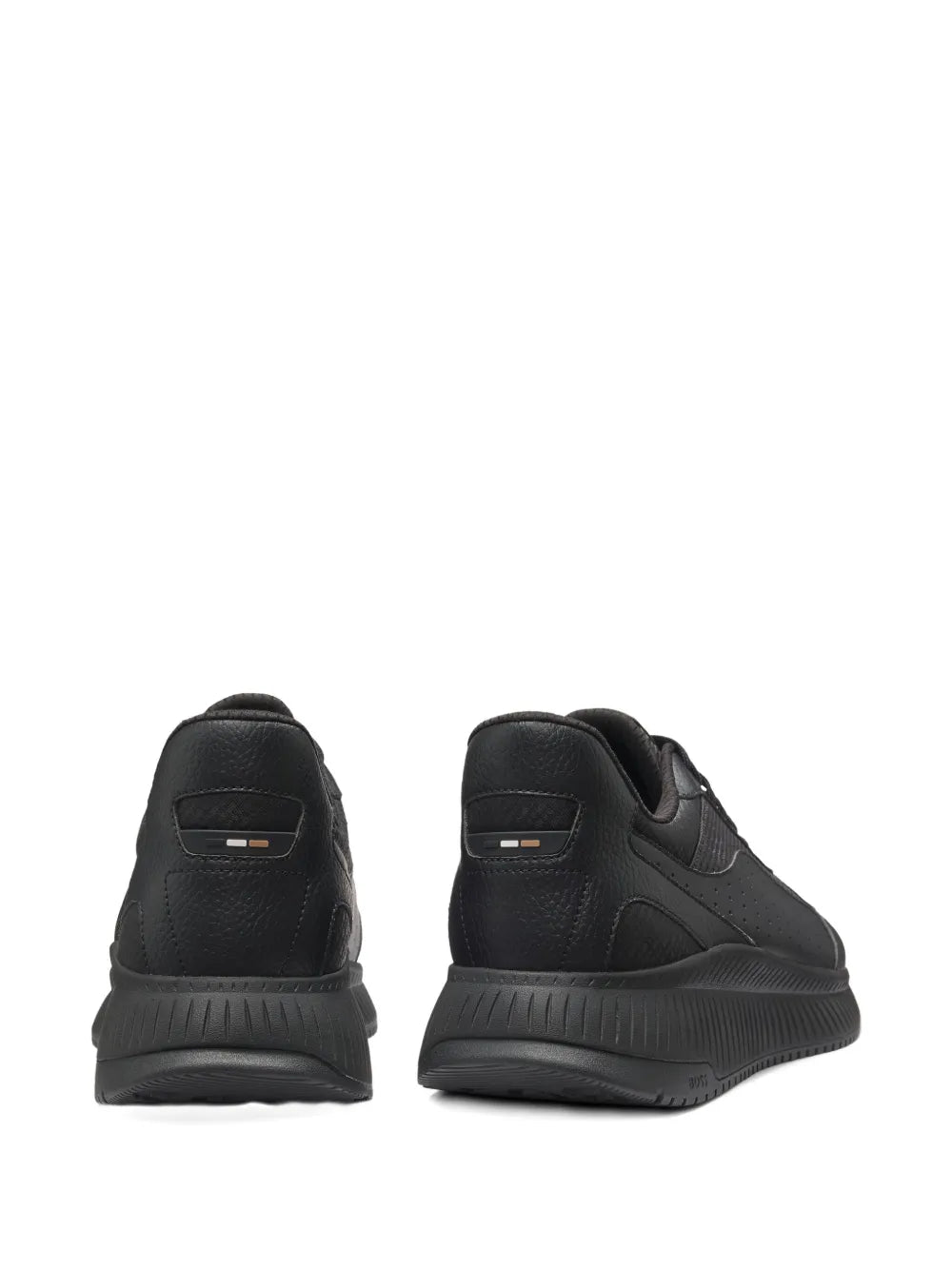 Exclusive Boss Perforated Panelled Sneakers — Black — Size US M 11 - US W 12.5 — Back View