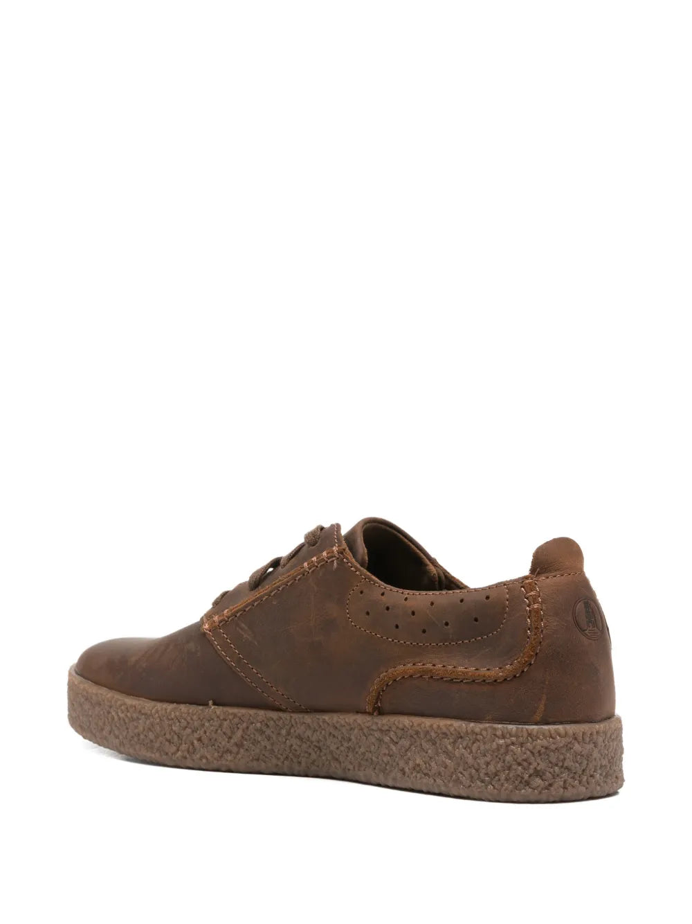 Exclusive Clarks Originals Streethill Laced Leather Sneakers — Brown — Size US M 5 - US W 6.5 — Back View
