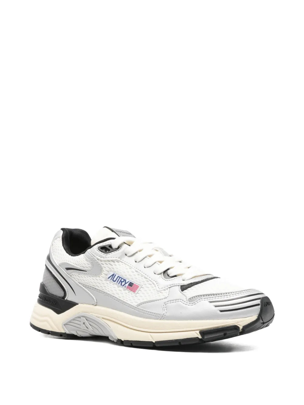 Exclusive Autry Hyperway Mesh Logo Sneakers — White / Grey — Size US M 7.5 - US W 9 — Side View