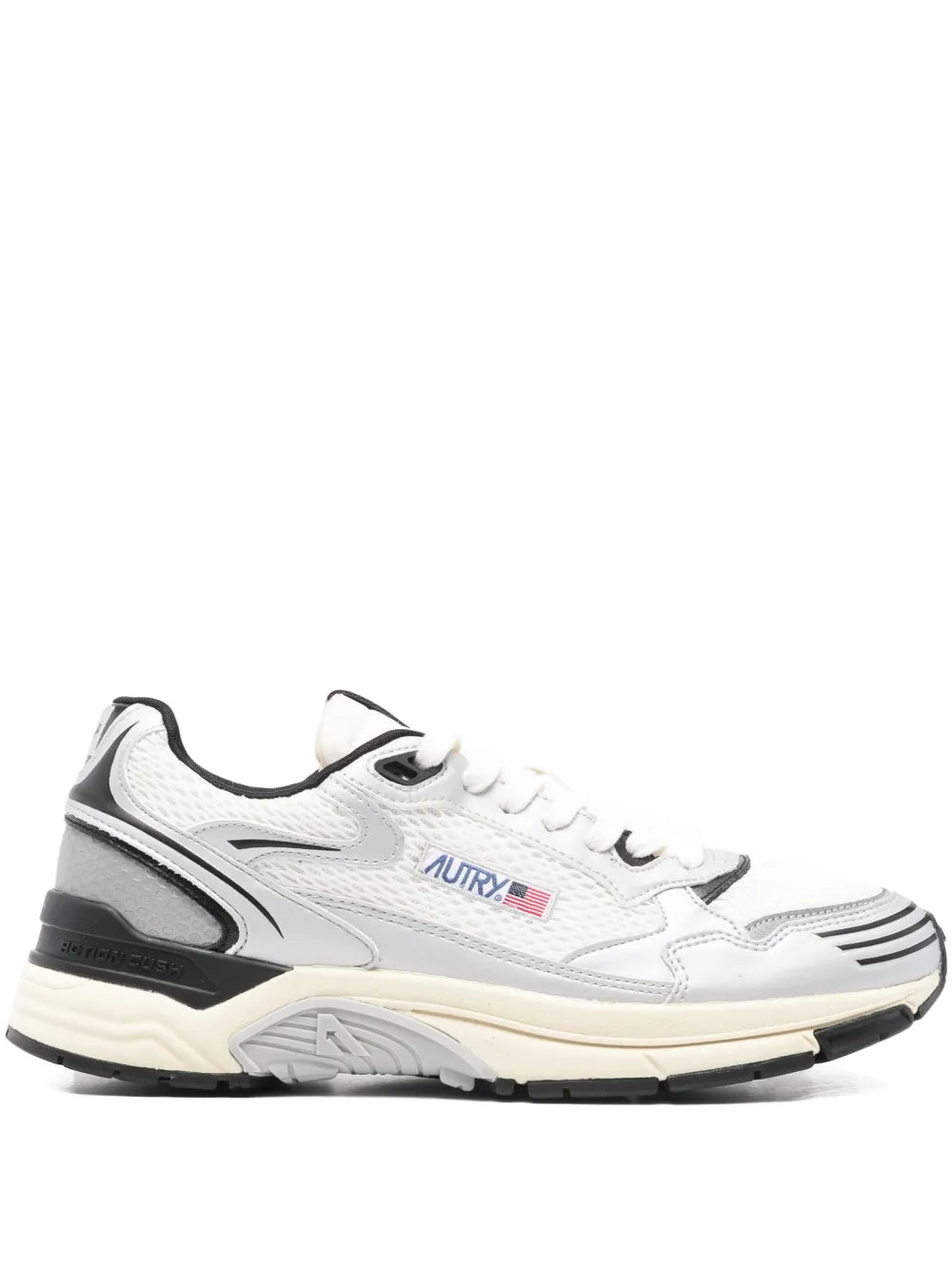 Exclusive Autry Hyperway Mesh Logo Sneakers — White / Grey — Size US M 7.5 - US W 9 — Front View