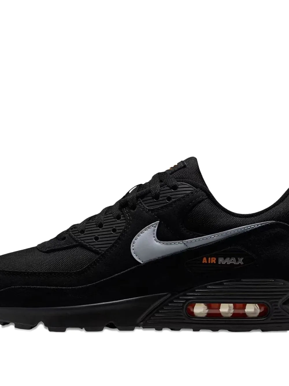 Exclusive Air Max 90 Low-Top Sneakers — Black — Size US M 7 - US W 8.5 — Side View