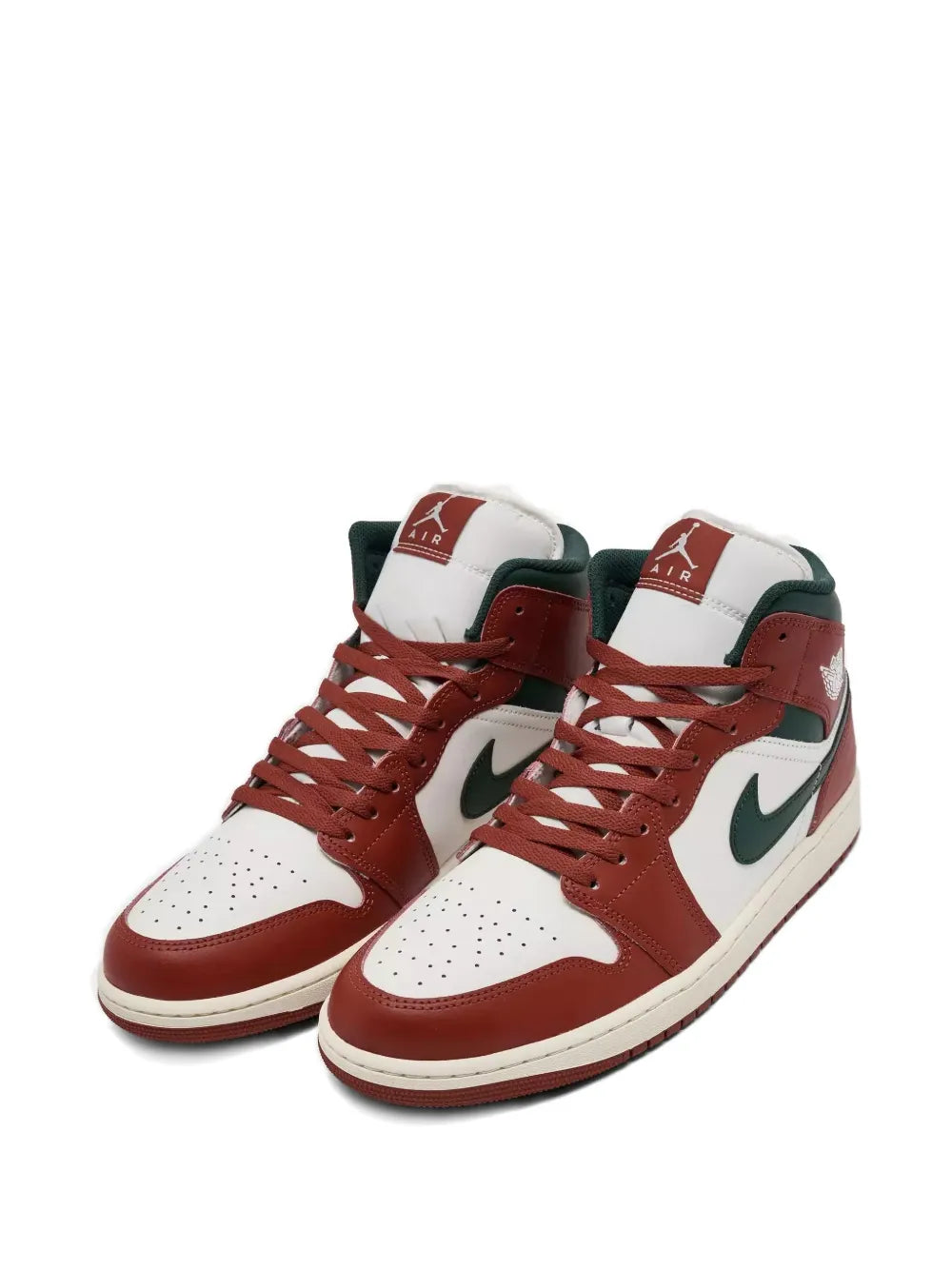 Exclusive Air Jordan 1 Mid Sneakers — Red Stone — Size US M 6 - US W 7.5 — Side View