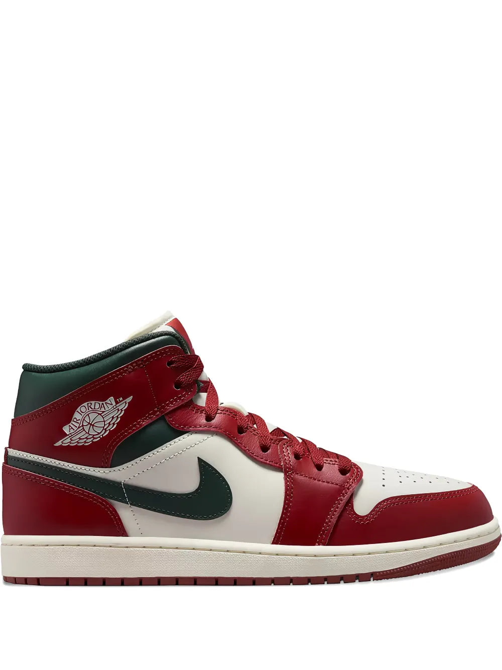 Exclusive Air Jordan 1 Mid Sneakers — Red Stone — Size US M 6 - US W 7.5 — Front View