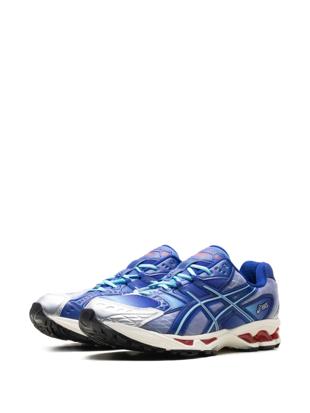 Exclusive Asics X Kith Gel-Nimbus 10.1 Iron Man Vs. Mega Man Double Box Sneakers — Blue / Orange — Size US M 11.5 - US W 13 — Side View