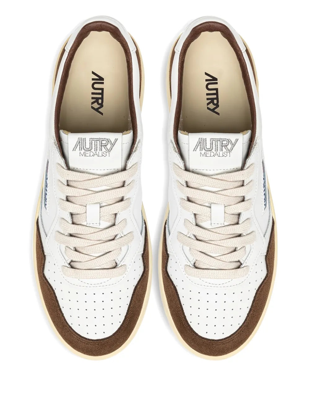 Exclusive Autry Leather Sneakers — White — Size US M 6.5 - US W 8 — Top View