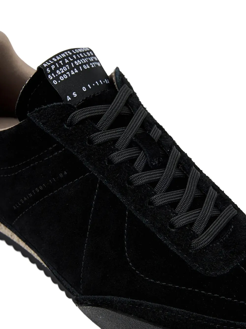 Exclusive Allsaints Harri Lace-Up Sneakers — Black — Size US M 11.5 - US W 13 — Back View