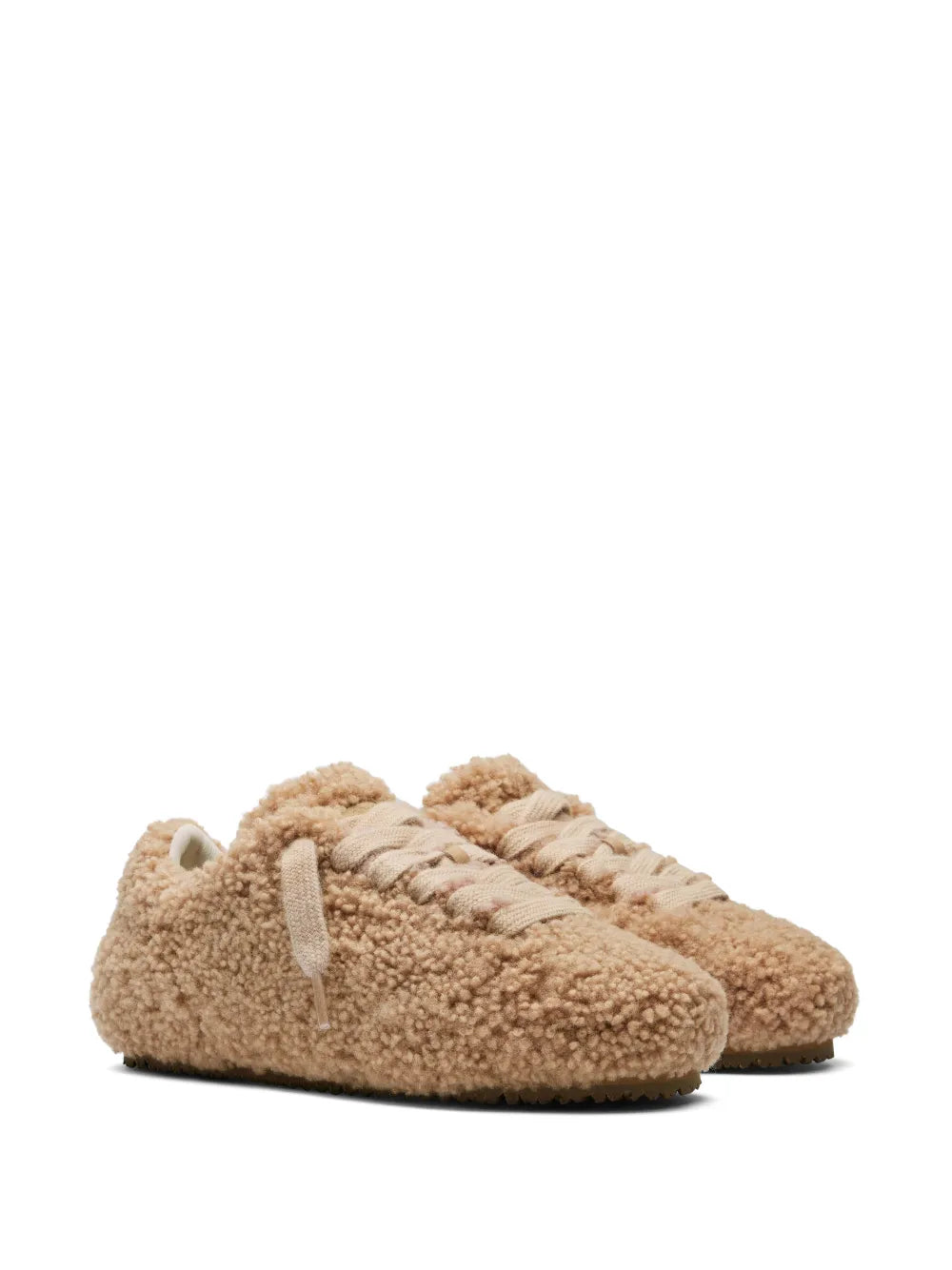 Exclusive Axel Arigato Tact Shearling-Effect Sneakers — Brown — Size US M 3.5 - US W 5 — Side View