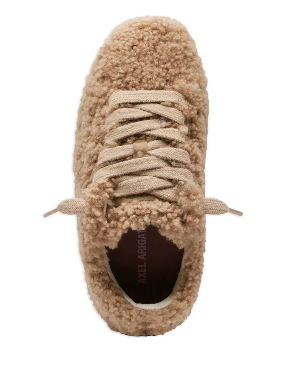 Exclusive Axel Arigato Tact Shearling-Effect Sneakers — Brown — Size US M 3.5 - US W 5 — Top View