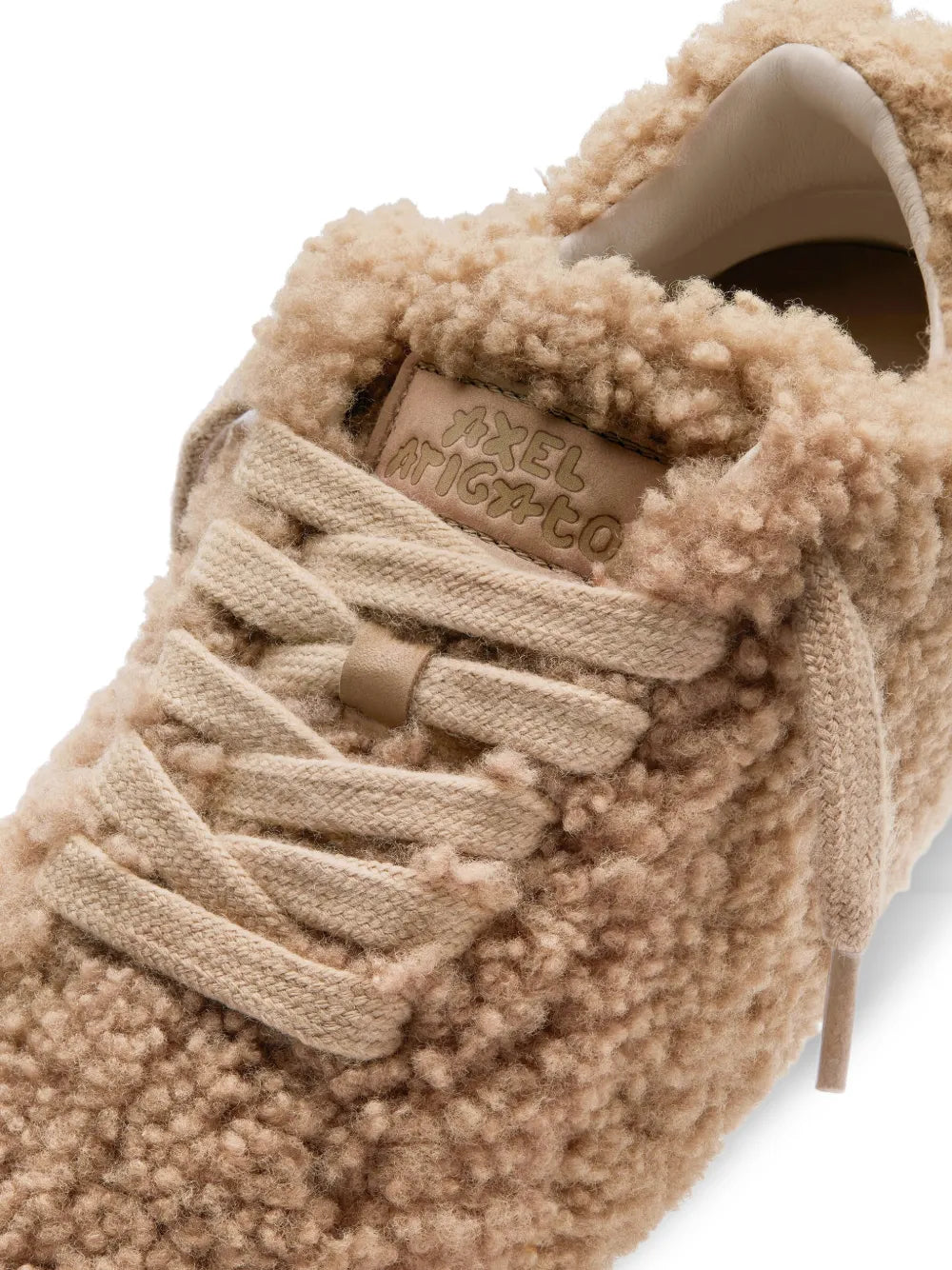 Exclusive Axel Arigato Tact Shearling-Effect Sneakers — Brown — Size US M 3.5 - US W 5 — Lifestyle View