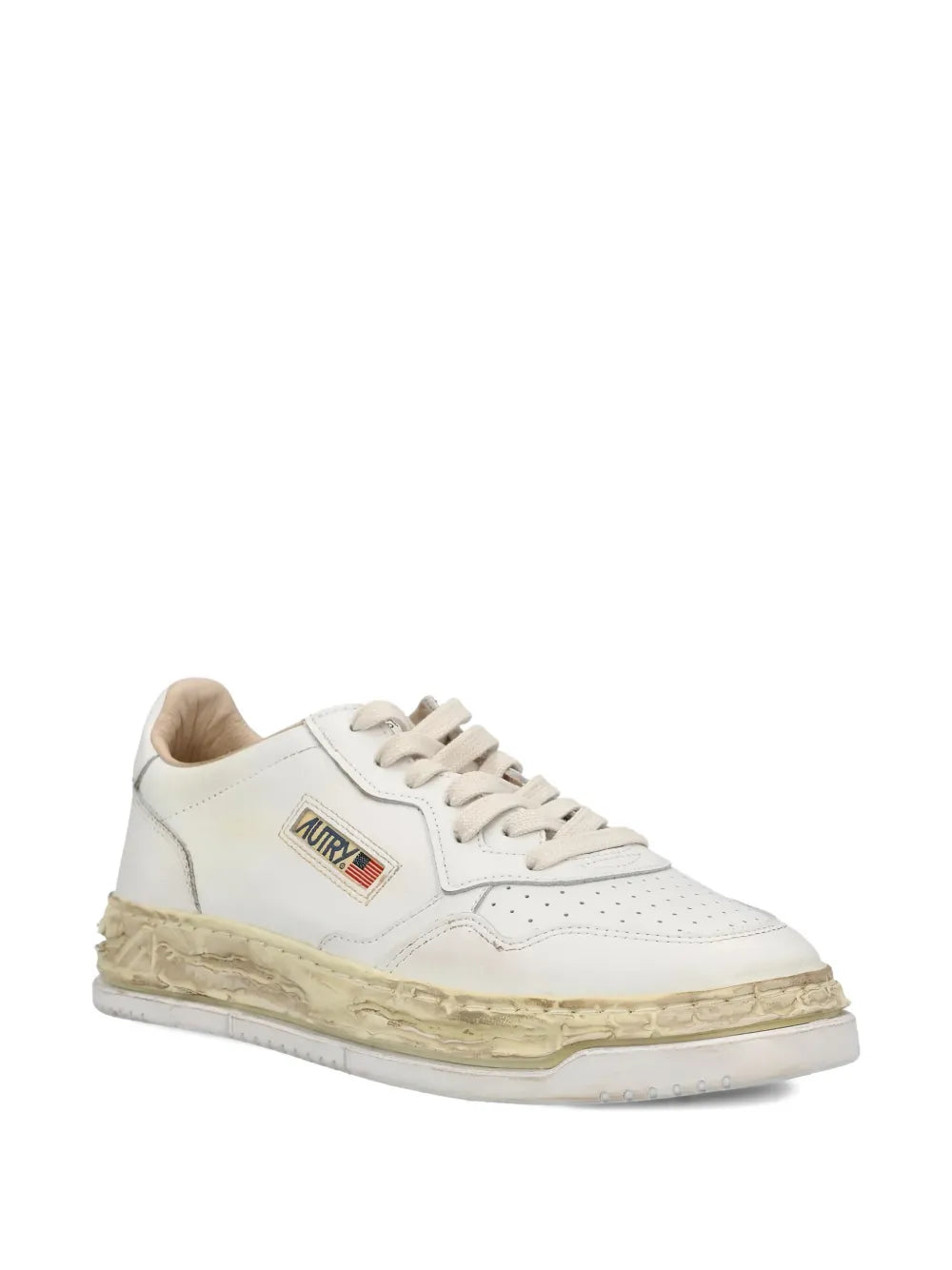 Exclusive Autry X Maison Mihara Yasuhiro Medalist Super Vintage Sneakers — White — Size US M 7 - US W 8.5 — Side View