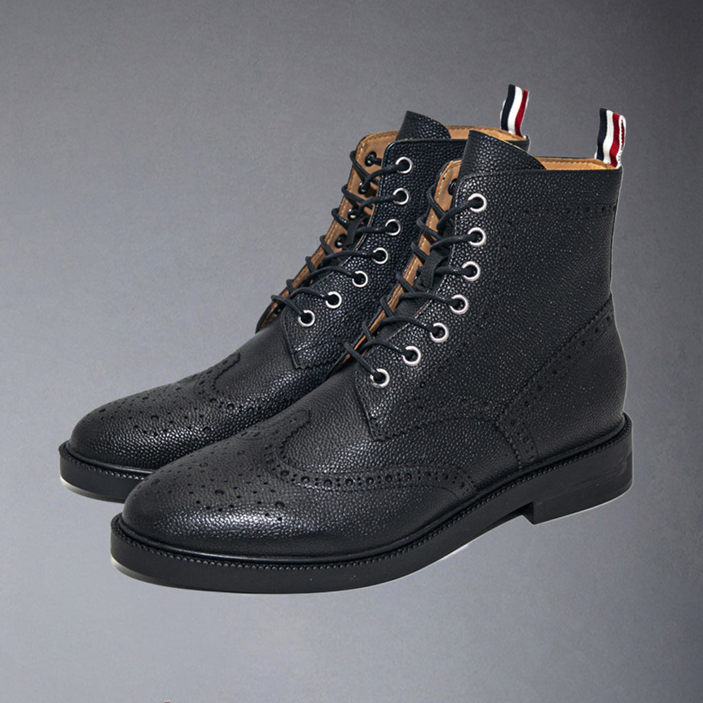 Exclusive MR.TOM High Top leather Shoe — 39 — Front View