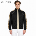 Exclusive Gucci Black Track Jacket with GG Logo Side Band — XS — Front View