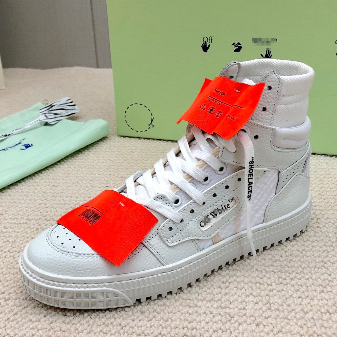 Exclusive Off-White Arrow logo high-top sneakers#13 — 36 — Size White — Detail View