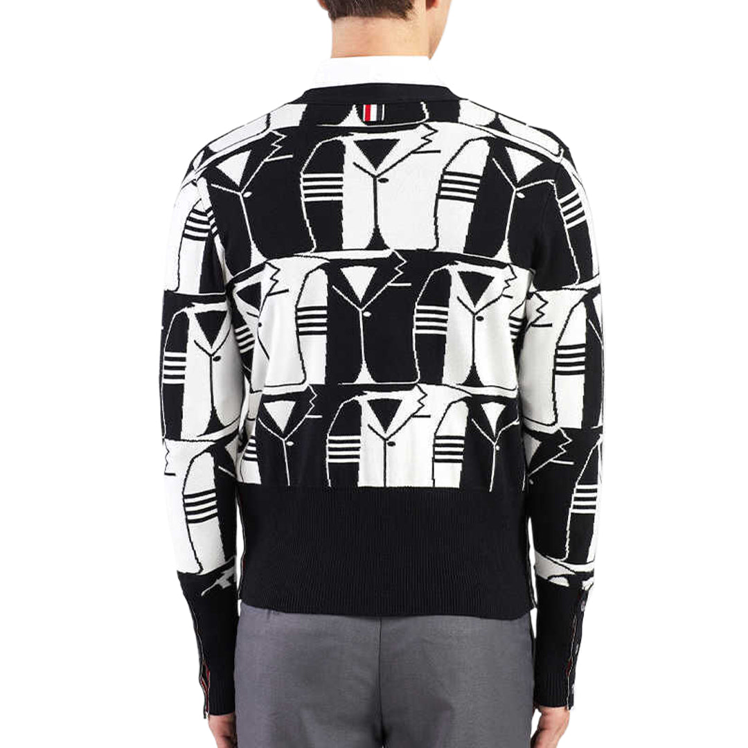 Exclusive Thom Browne Contrast color sweater — 0/S — Back View