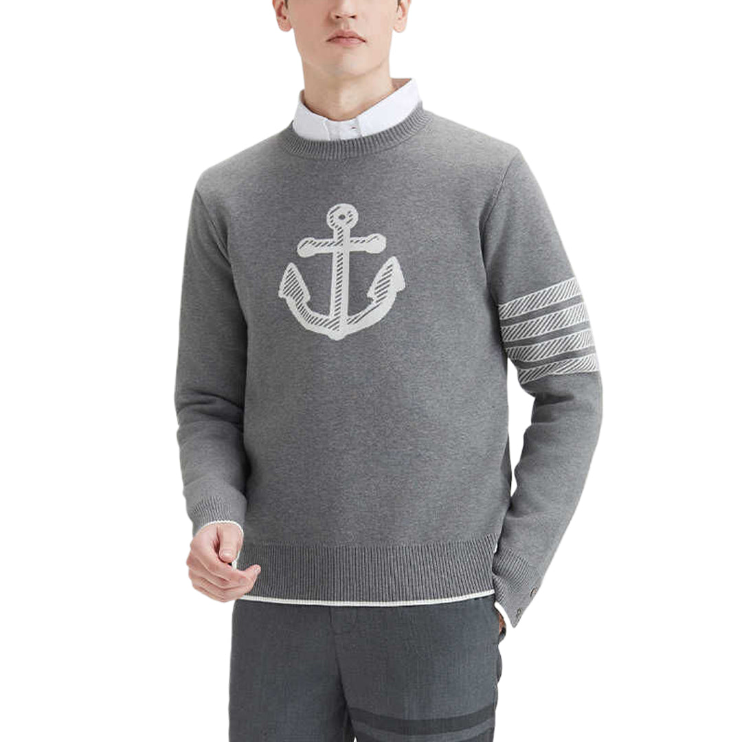Exclusive Thom Browne 2025 Casual Sweater — Light Blue — Size 1/M — Top View