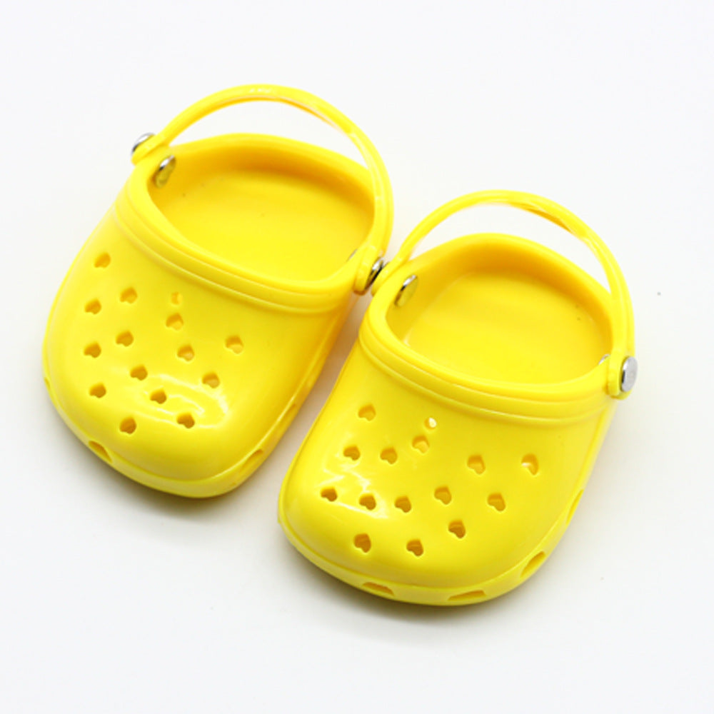 Exclusive Doll beach slippers — Yellow — Back View