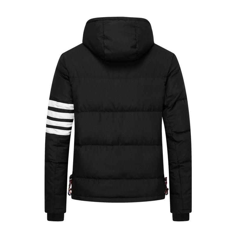 Exclusive Thom Browne Hooded Down Jacket — Gray — Size 1/M — Detail View