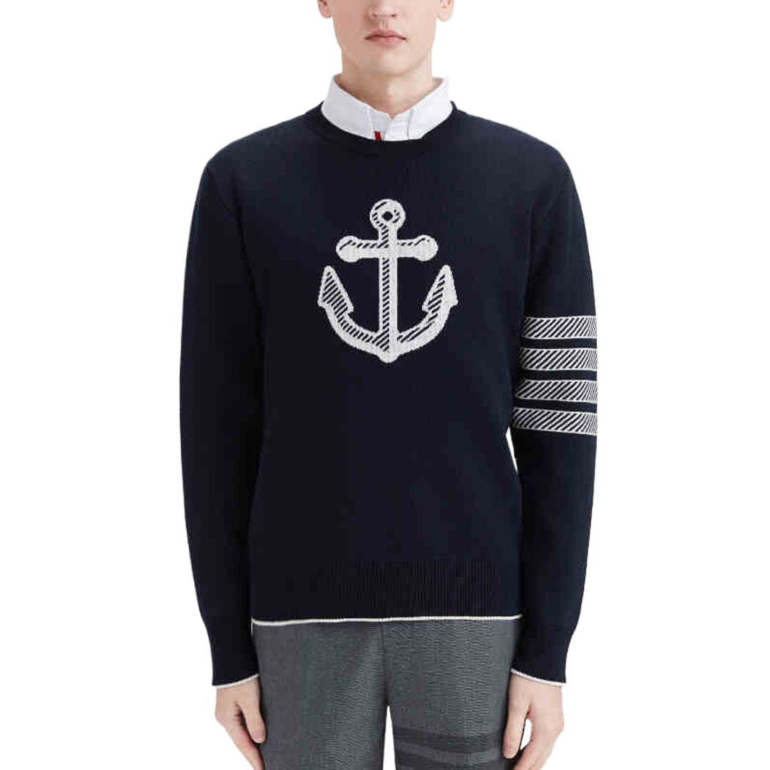 Exclusive Thom Browne 2025 Casual Sweater — Light Blue — Size 1/M — Detail View