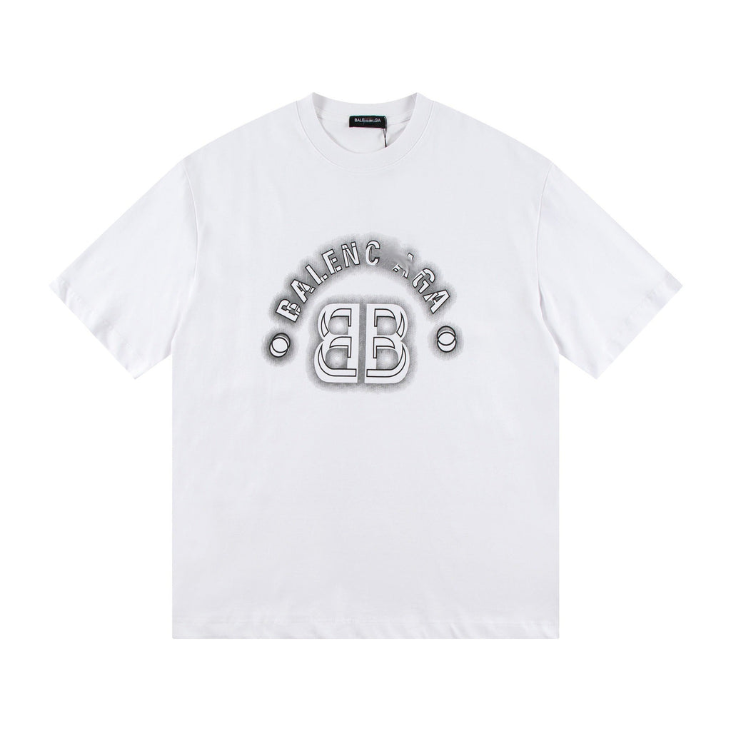 Exclusive Balenciaga  Printed logo T-shirt — Black — Size S — Top View