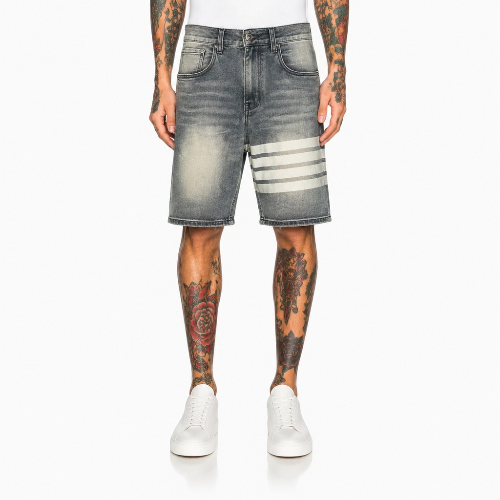 Exclusive Thom Browne Embroidery Jeans — Gray — Size 29 — Side View