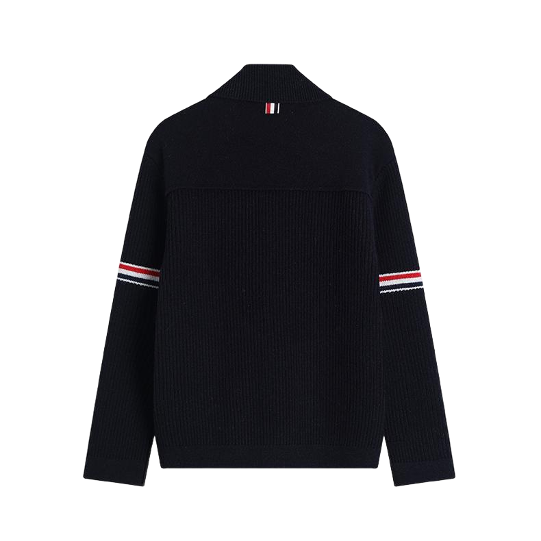 Exclusive Thom Browne 2025SS Wool Coat Jacket — Gray — Size 1/M — Lifestyle View