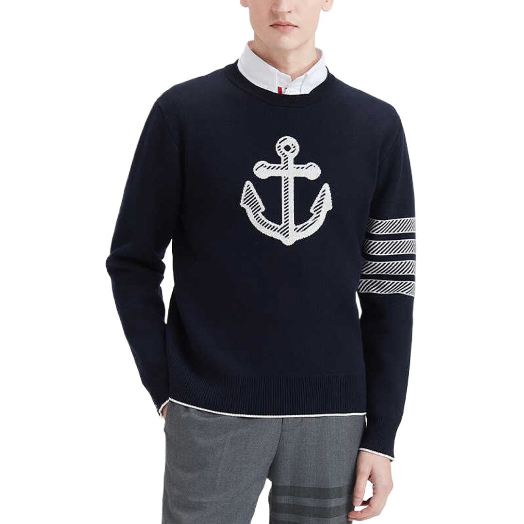 Exclusive Thom Browne 2025 Casual Sweater — Light Blue — Size 1/M — Lifestyle View