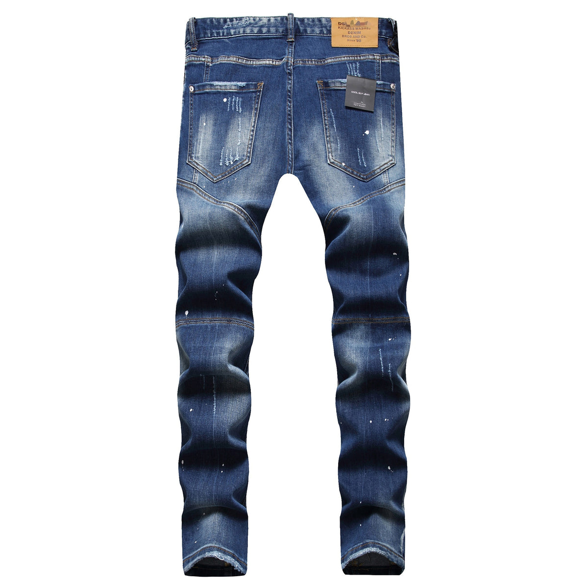 Exclusive SOLA-DSQ2 hole patch print Jeans — 28 — Back View