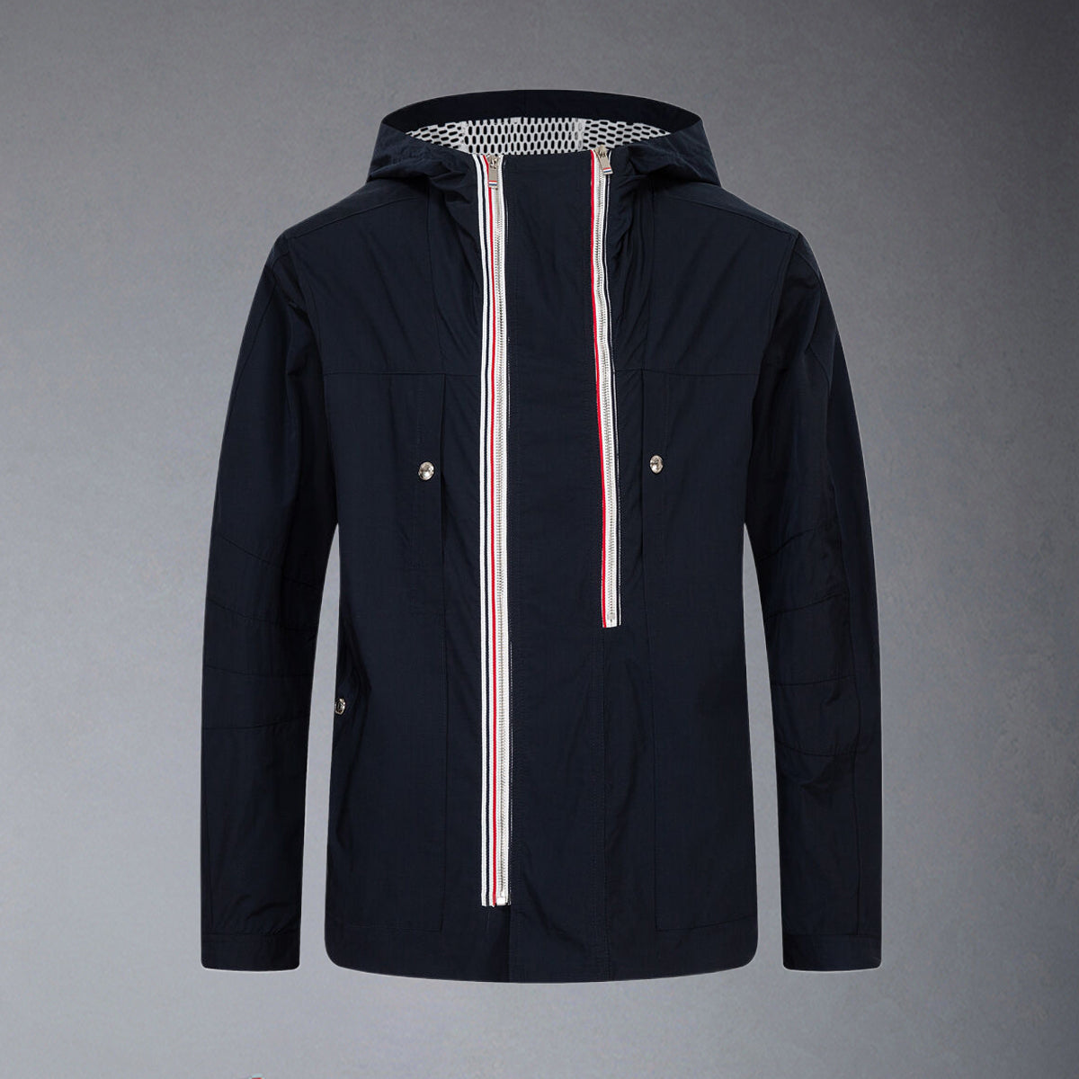 Exclusive Thom Browne 2025SS Hooded Jacket — 1/M — Front View