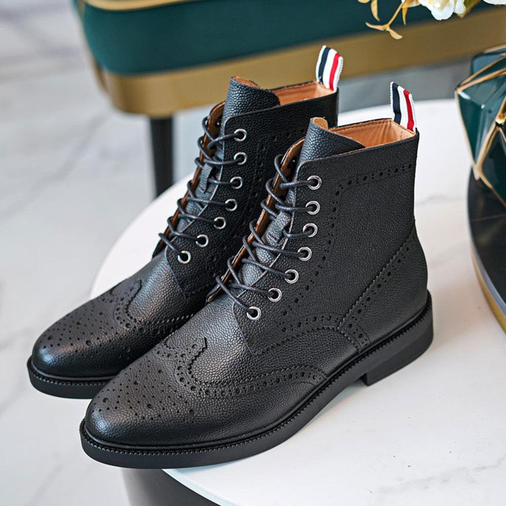 Exclusive MR.TOM High Top leather Shoe — 39 — Back View