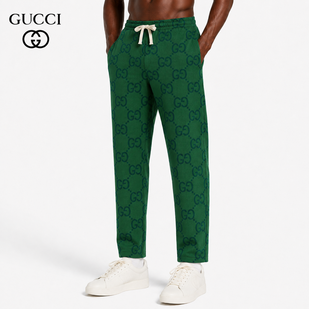 Exclusive Gucci GG Monogram Jacquard Jogger Pants — S — Front View