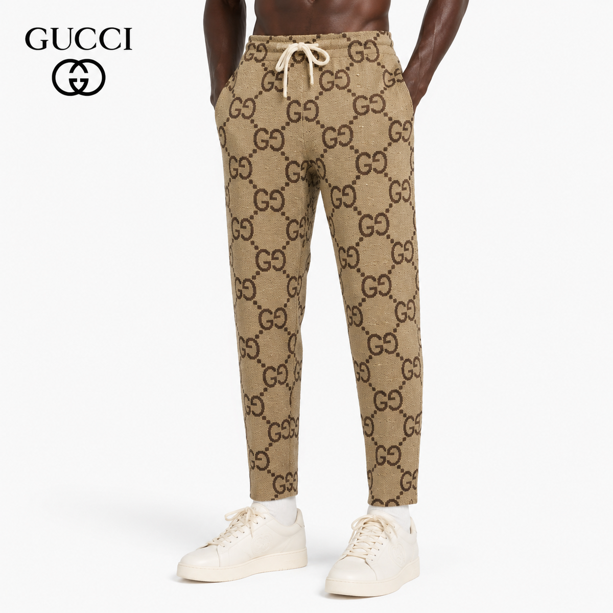 Exclusive Gucci GG Monogram Jogger Pants — S — Front View