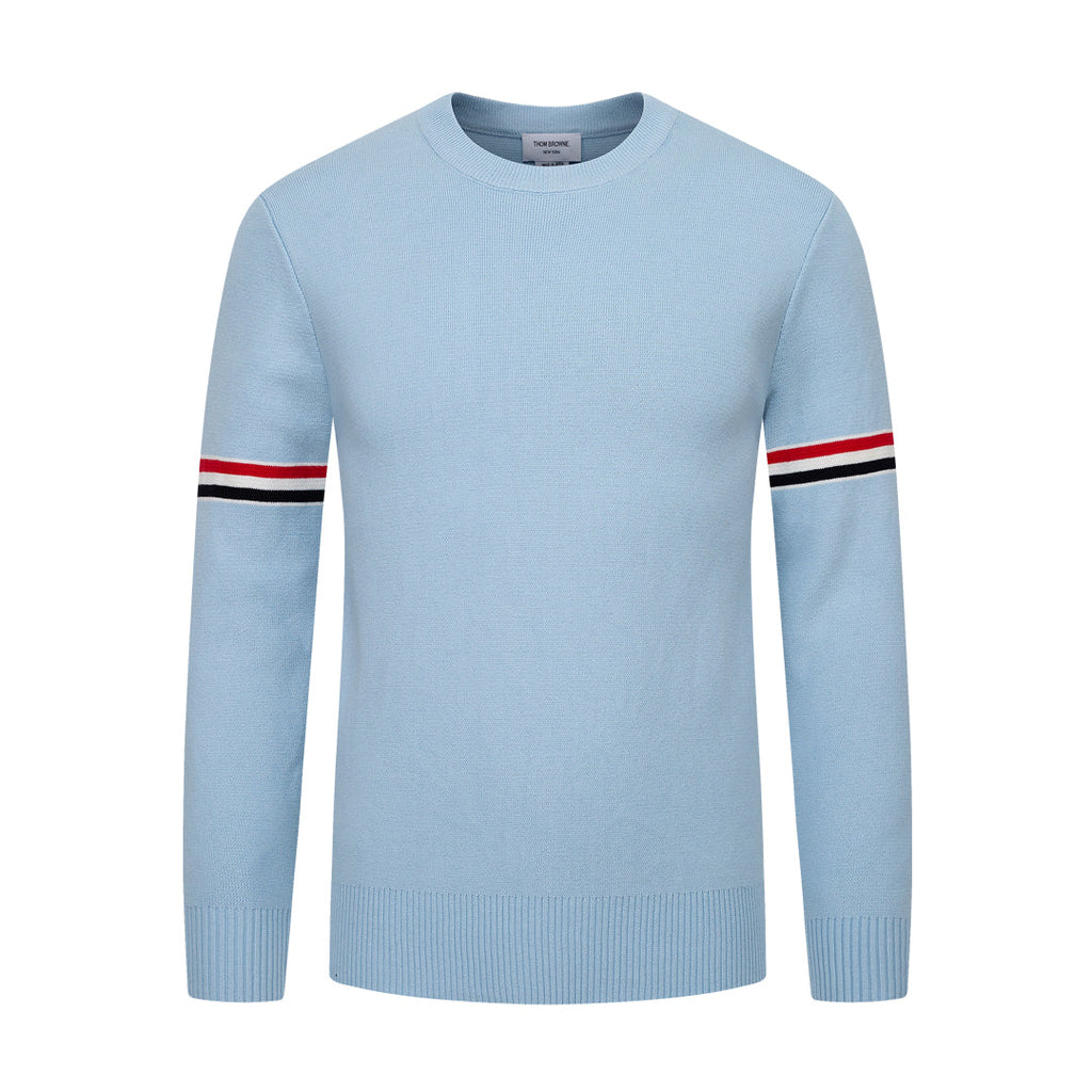 Exclusive Thom Browne Round neck wool sweater — Blue — Size 1/M — Alternate View 8