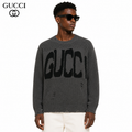 Exclusive Gucci Logo Print Sweater — Beige — Size S — Front View