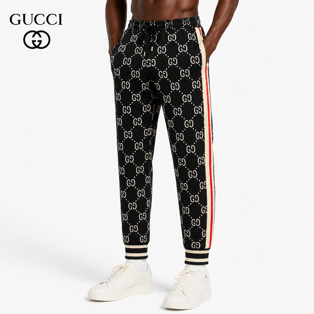Exclusive Gucci GG Monogram All-Over Print Track Pants — S — Front View