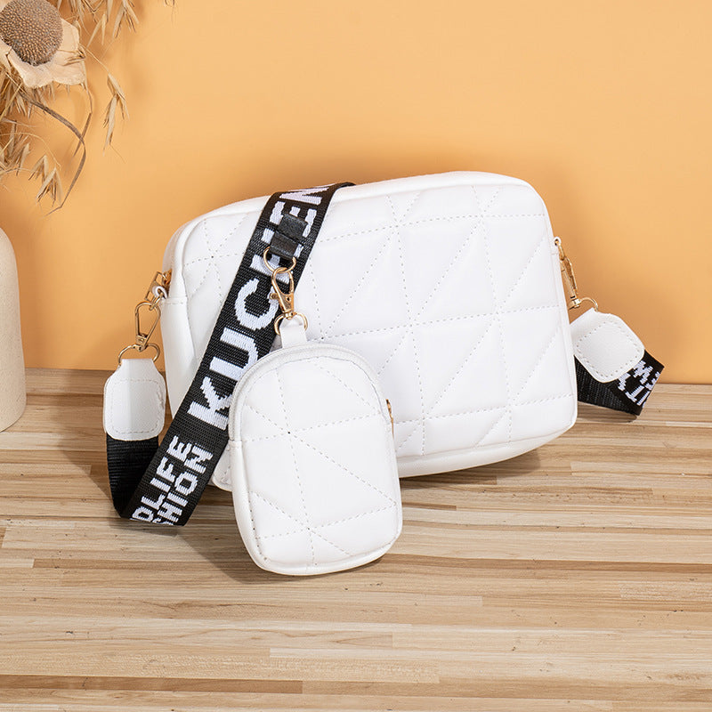 Exclusive New Two-piece Set Women's All-match Messenger Bag — White — Lifestyle View