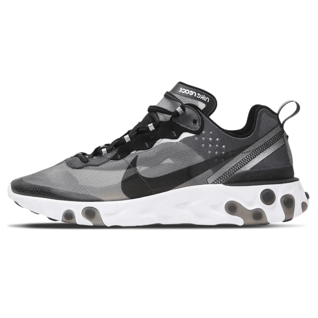 Exclusive Nike React Element 87 Black White — UK 3 | EU 35.5 | US 3.5 — Front View