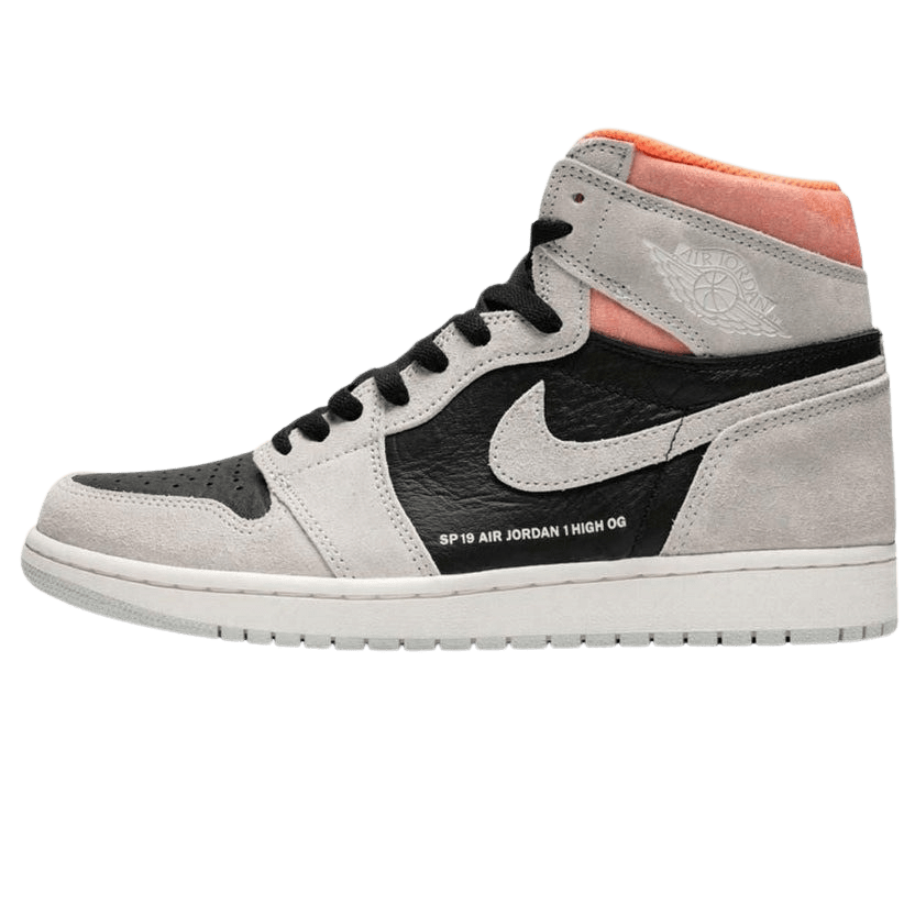 Exclusive Air Jordan 1 Retro Grey Crimson — UK 3 | EU 35.5 | US 3.5 — Front View