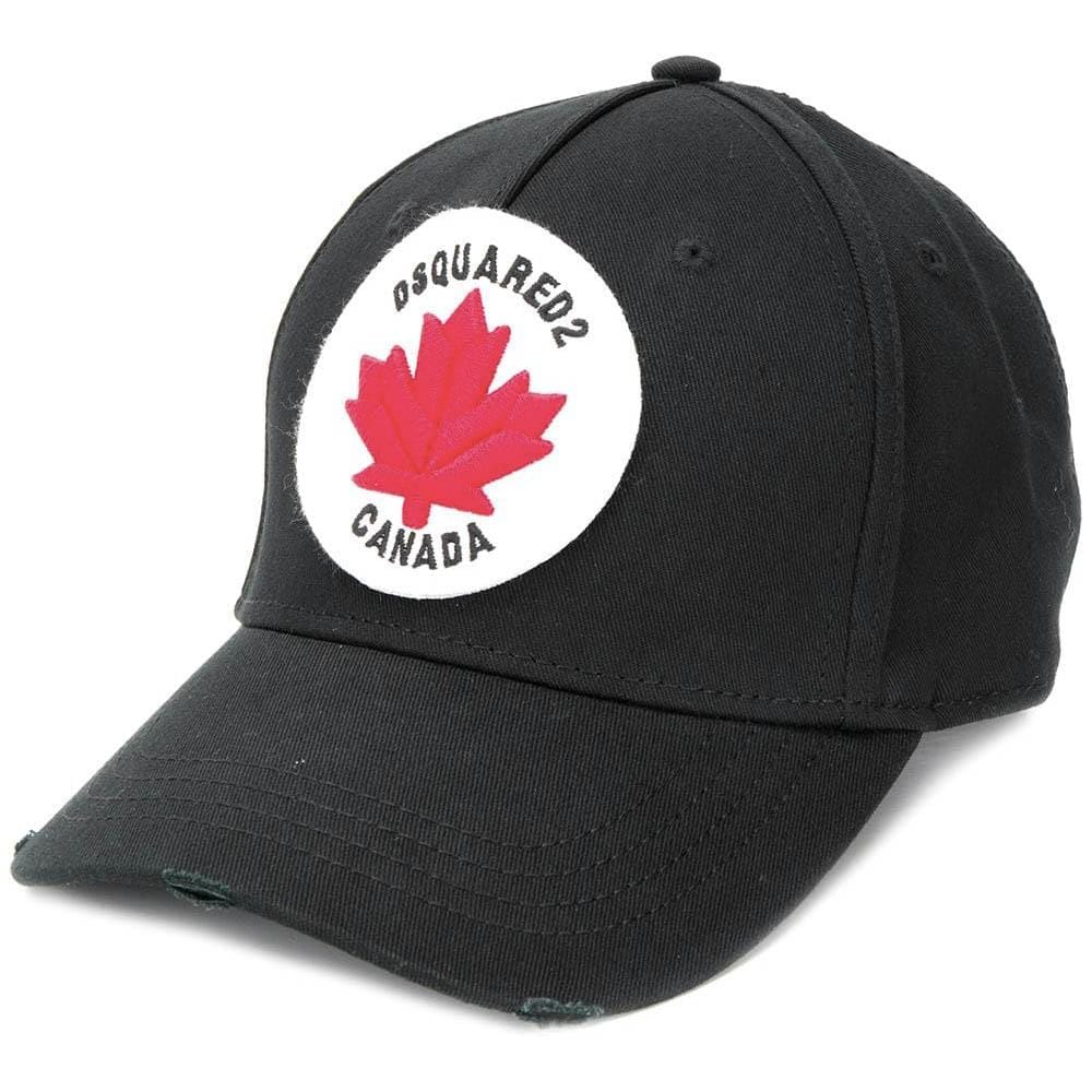 Exclusive DSQUARED2 Logo Patch Cap Black — Front View