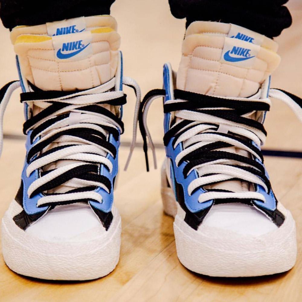 Exclusive Sacai x Nike Blazer Mid 'Black Blue' — UK 3 | EU 35.5 | US 3.5 — Lifestyle View