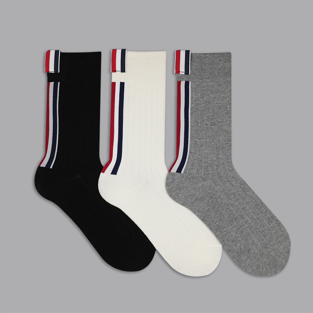 Exclusive Thom Browne  Four stripe socks — 3 pairs — Lifestyle View